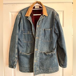 Vintage Polo Ralph Lauren Wool lined Denim jacket with Corduroy collar!
